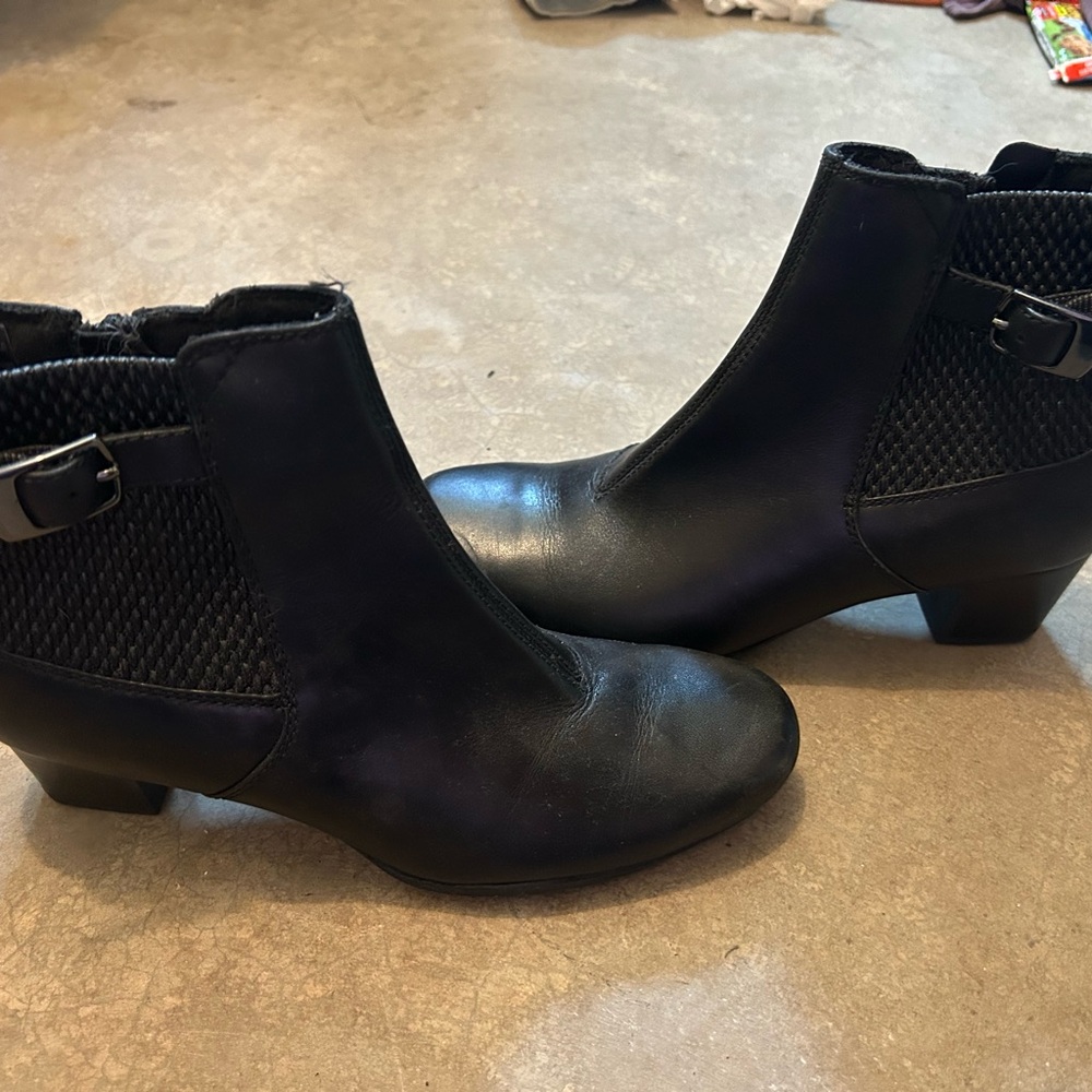Black Ankle Boots with Buckle Detail